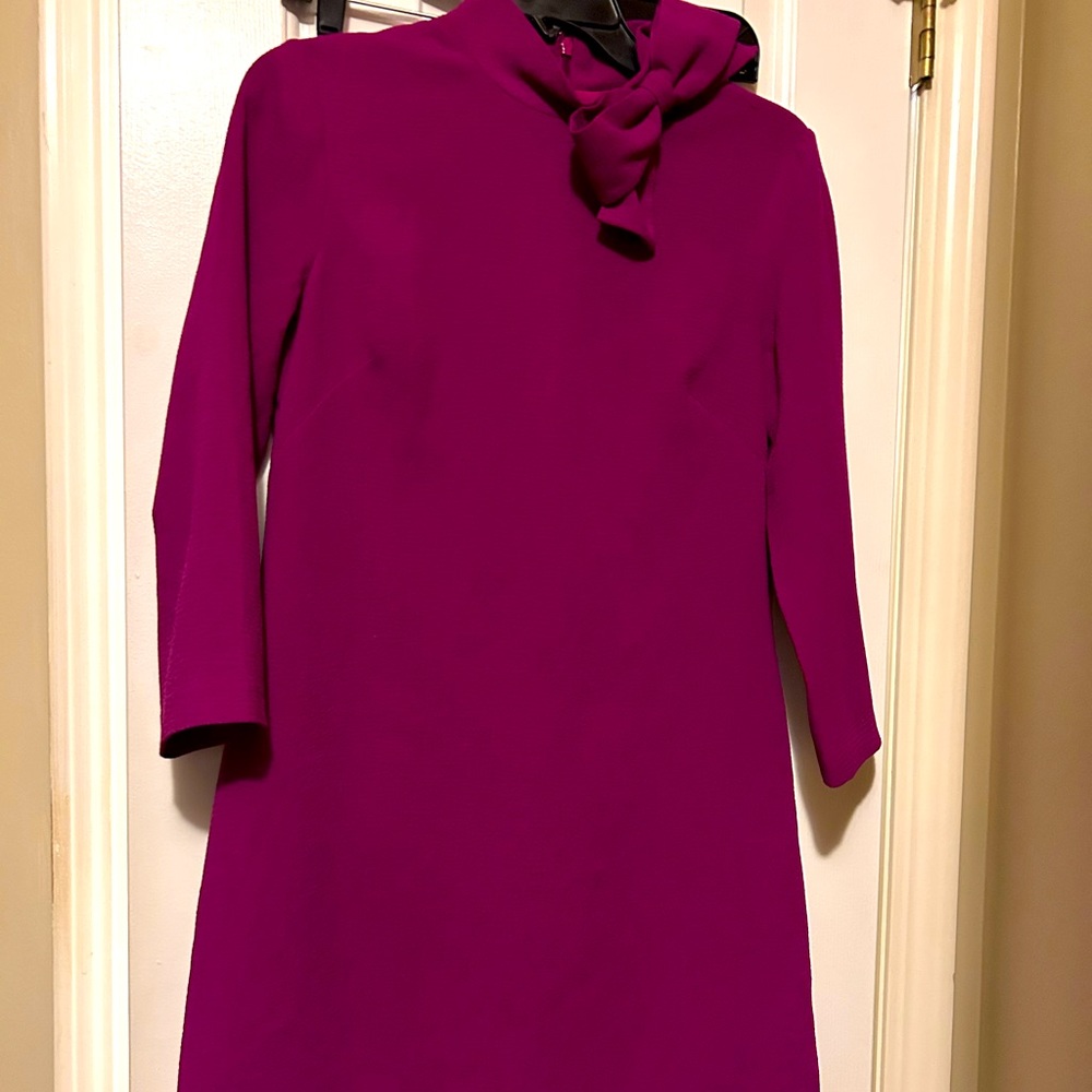 Eliza J Bow Neck Crepe Shift Dress